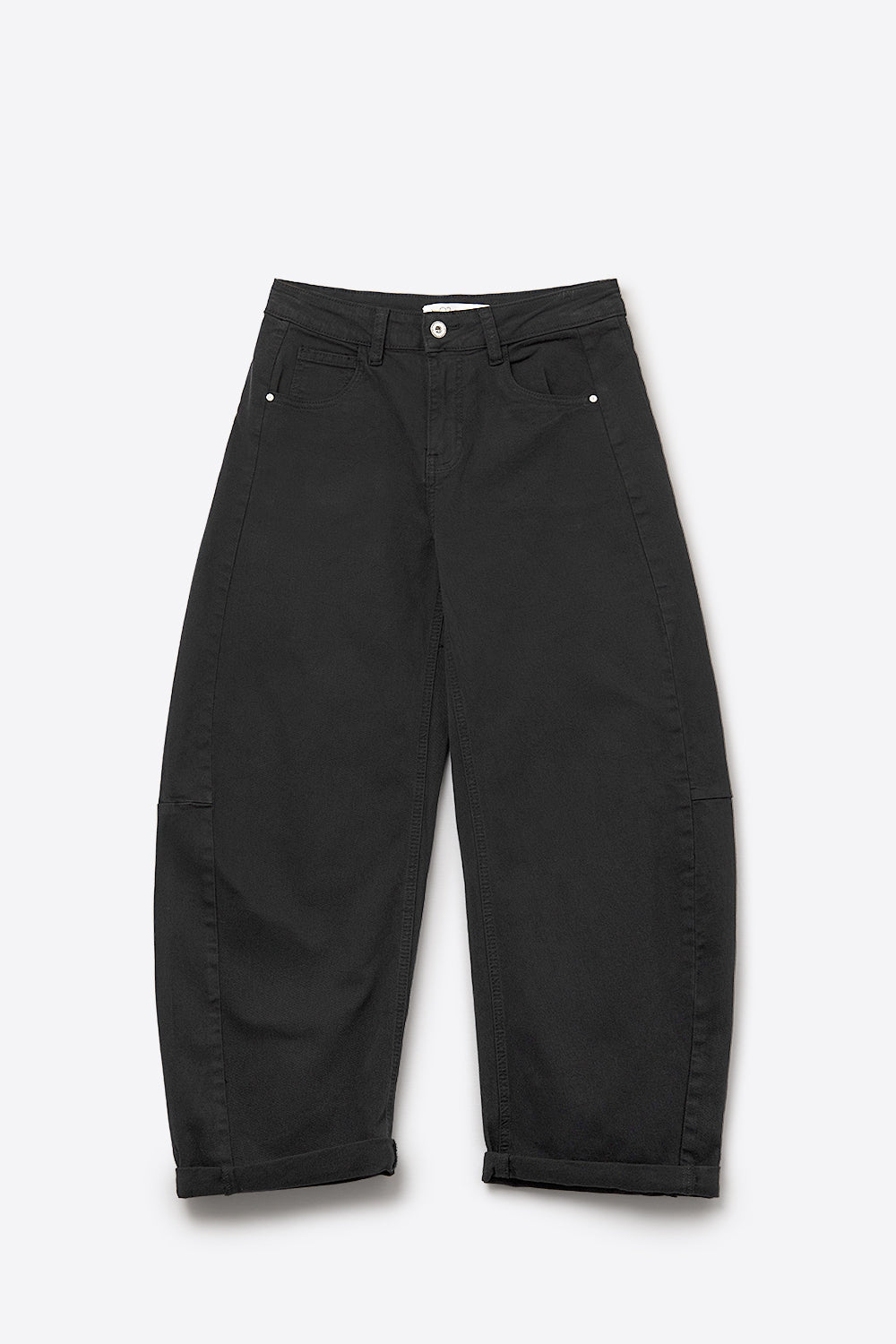 Jeans Pretos com Bolsos em Balão