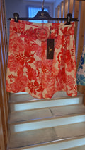 Calções Vermelho Floral com Cinto