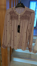 Blusa Rosa com Bordado Smock