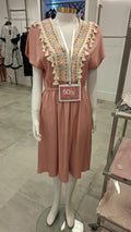 Vestido Rosa Terracota Boho com Borlas