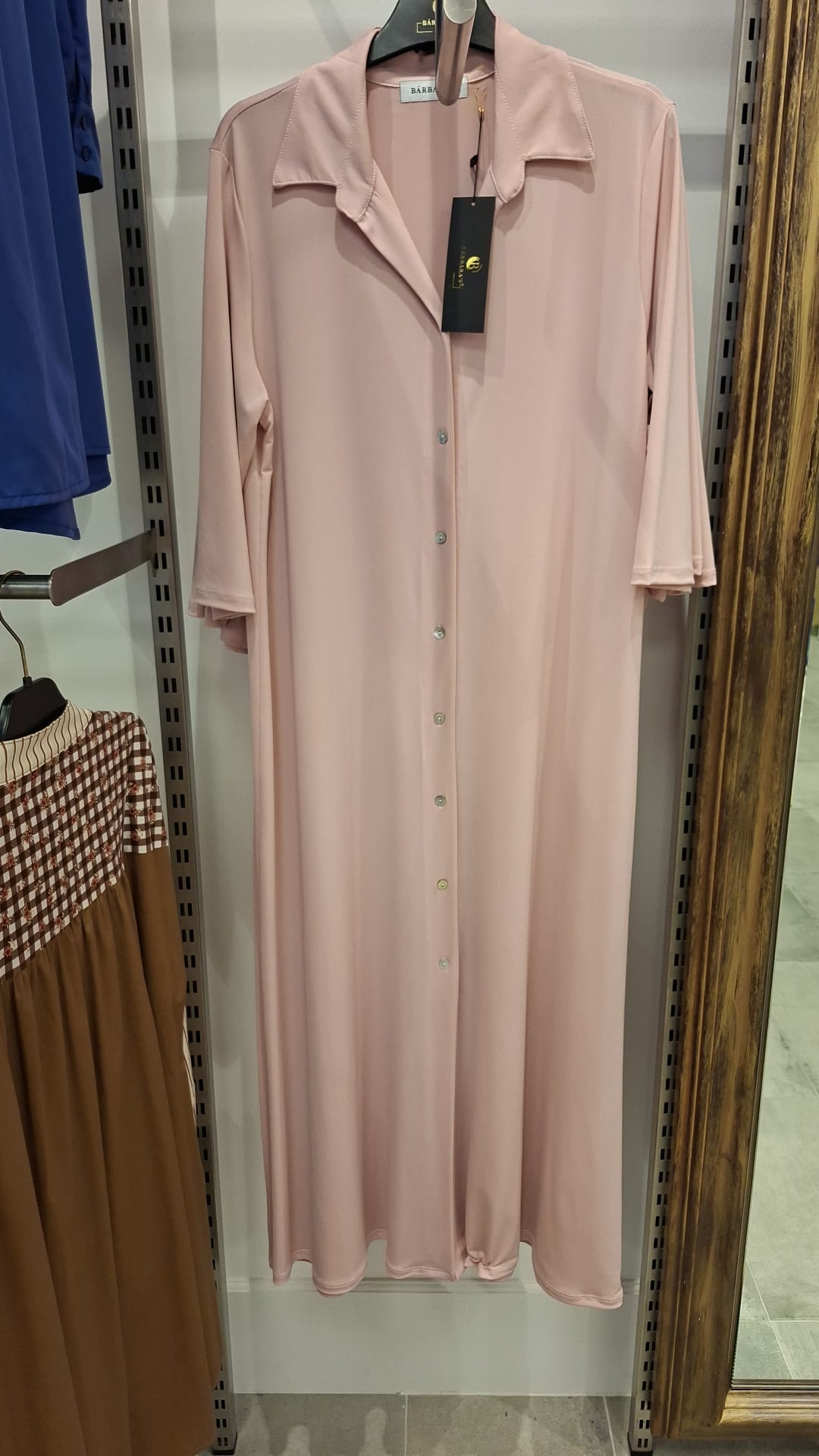 Vestido Camisa Longo Rosa Claro
