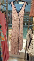 Vestido Longo Rosa Marmoreado