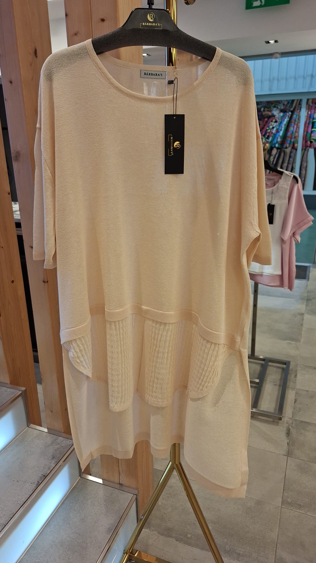 Camisola Oversized Bicolor Creme