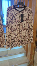 Blusa Floral Bege e Castanho