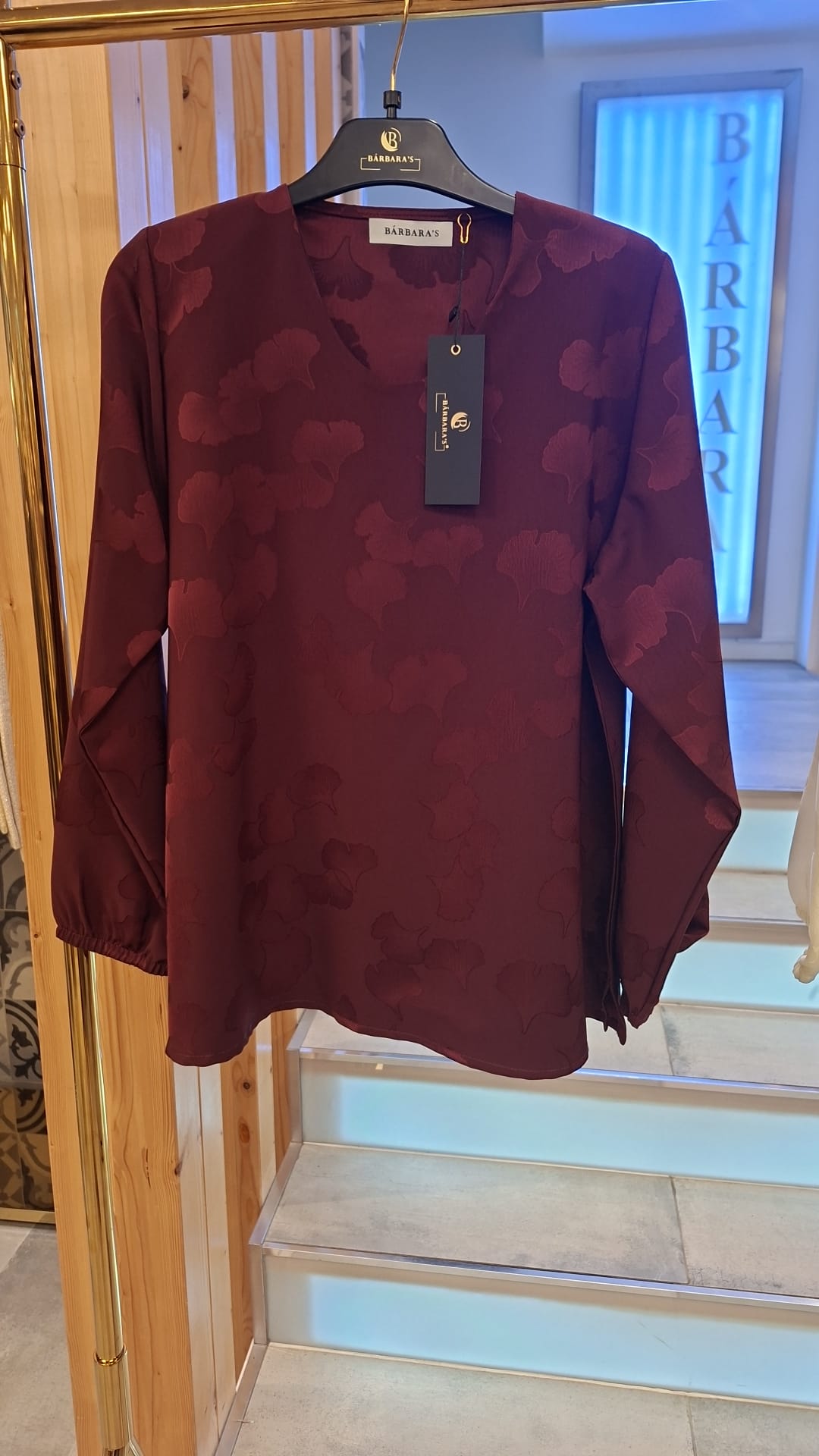 Blusa Bordô com Estampado Floral