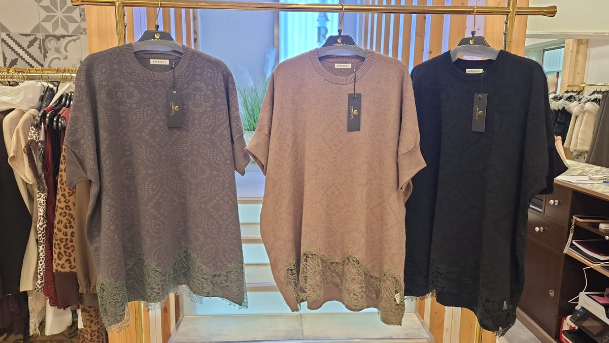 Top Jacquard com Renda