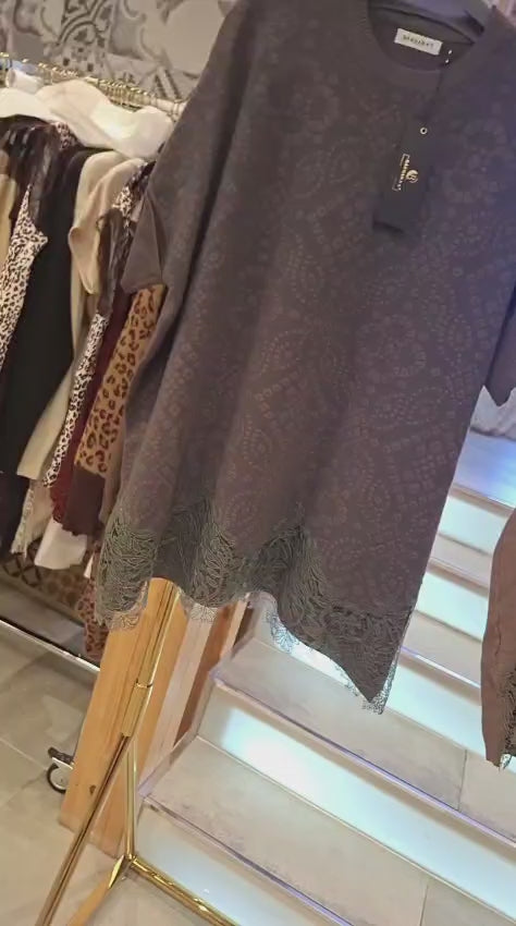 Top Jacquard com Renda